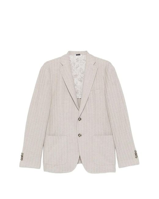 Manuel Ritz White Buttoned Pocket Blazer for men