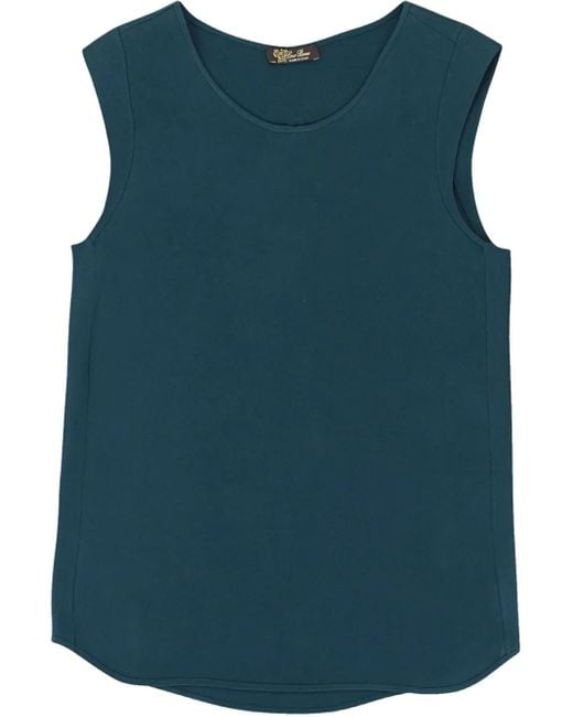 Loro Piana スクープネック トップ Blue