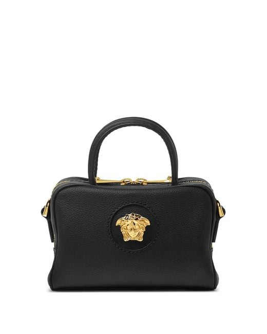 Versace Black La Medusa Leather Mini Tote Bag