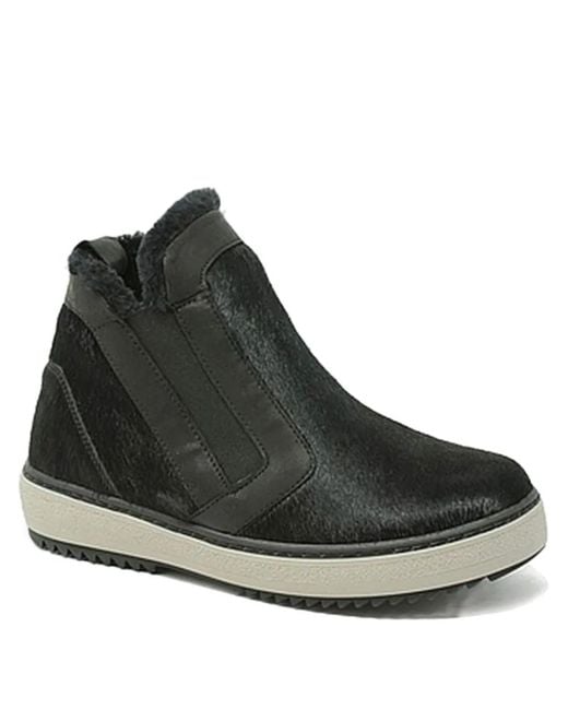 LAMONDIALE Black Pony-Fur Panelled Boots