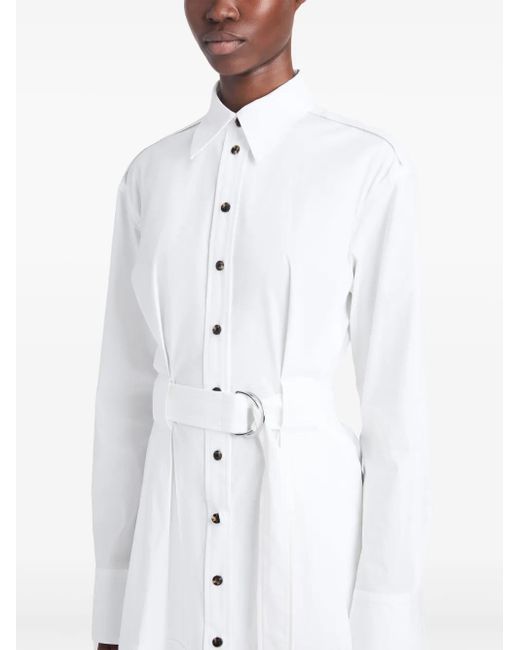 Proenza Schouler White Long-Sleeve Poplin Shirt Dress