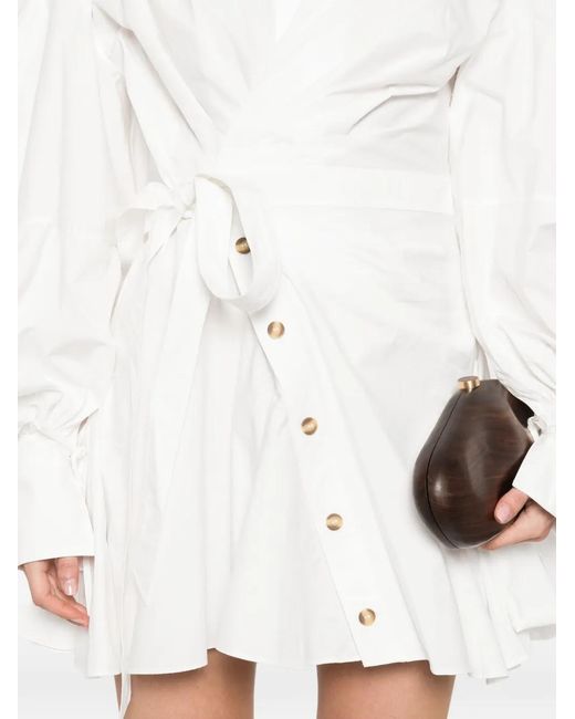 Zimmermann White Robe Courte À Taille Nouée