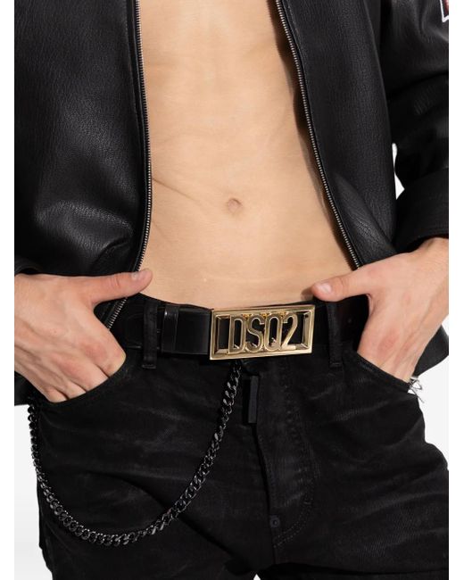 DSquared² White Logo-Detail Leather Belt for men