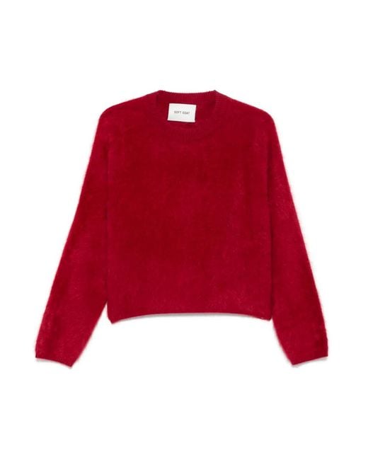 Soft Goat Red Brushed Crew-Neck Sweater