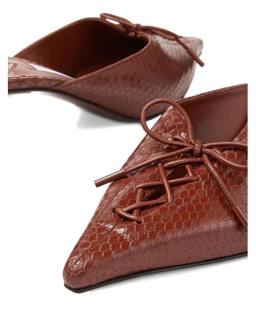 Jimmy Choo Brown 50Mm Scarlett Lace-Up Pointed-Toe Mules
