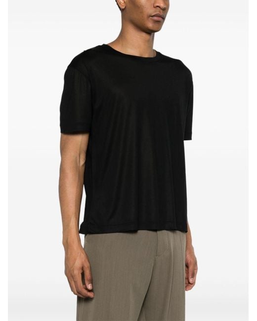 Lemaire Black Sheer Silk T-shirt