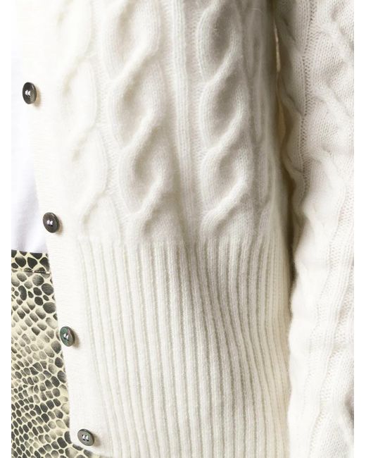 N.Peal Cashmere Multicolor Cable Knit Cardigan