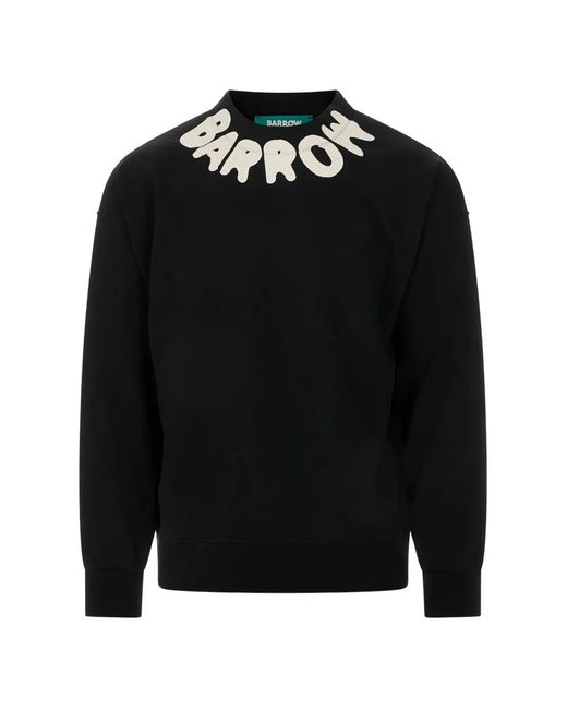 Barrow Black Logo-Print Sweater