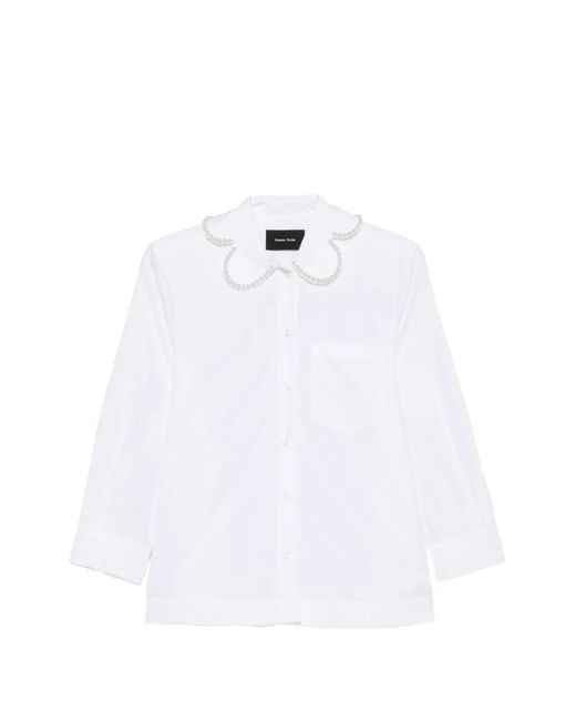Simone Rocha White Embellished-Collar Shirt