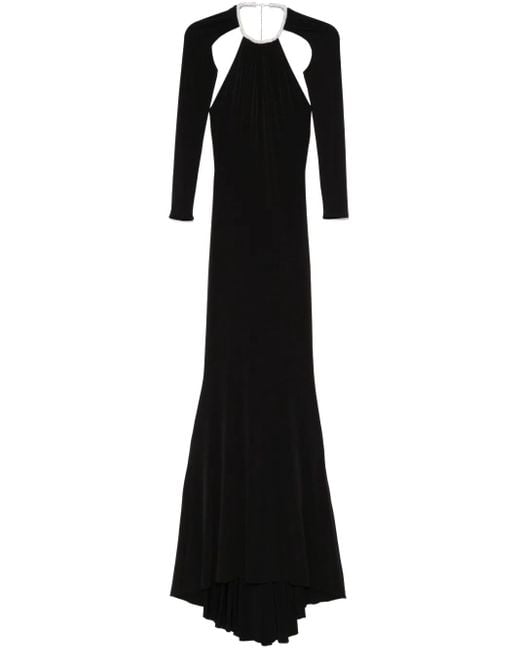Nissa Black Open-Back Gown
