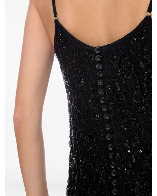 Amir Slama Black X Astrid Sequin-Embellished Mini Dress