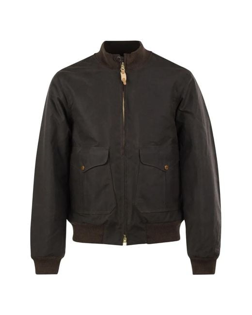 Ceccarelli Black Waxed-Cotton Bomber Jacket for men