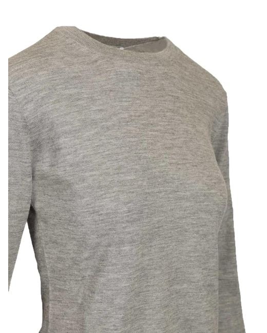 Max Mara Gray Cashmere Crew-Neck Sweater