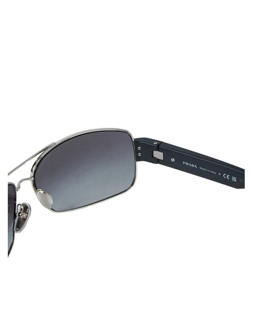 Prada Linea Rossa Blue Logo Hinges Square Sunglasses