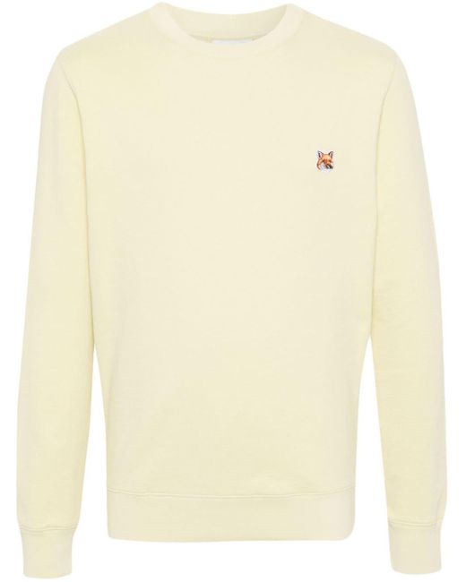 Maison Kitsuné Natural Fox-patch Cotton Sweatshirt for men