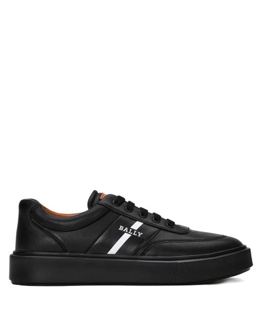 Bally Black Leather Low-Top Sneakers for men
