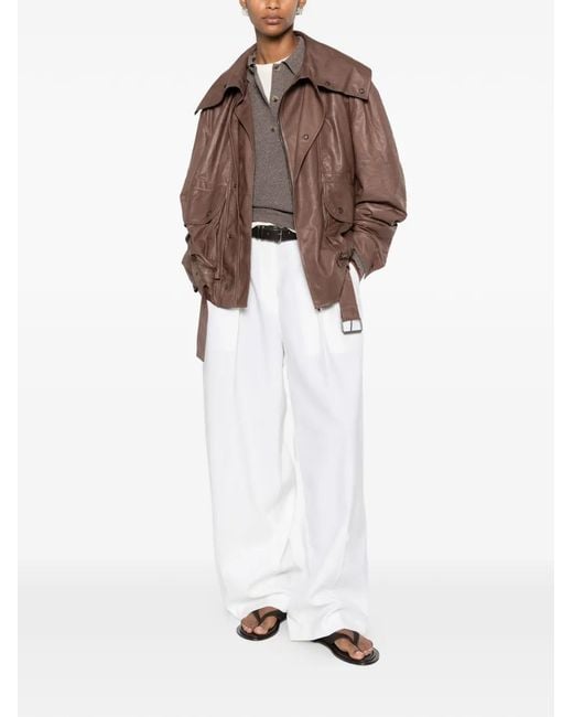 Calvin Klein Brown Belted Oversized Jacket