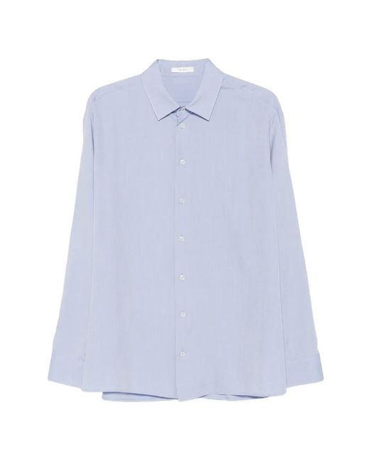 The Row White Paxon Long-Sleeve Button-Up Shirt for men