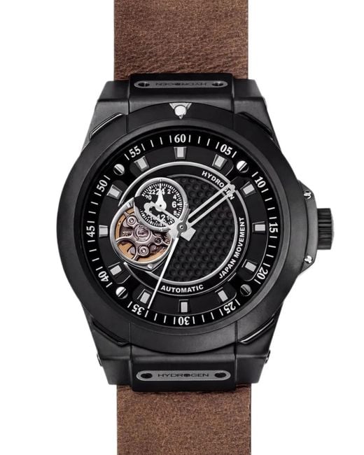 Hydrogen Black Vento 44Mm Skeleton Dial Watch