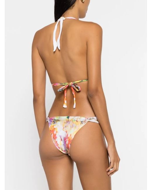 Lenny Niemeyer Pink Abstract-Print Bikini Top