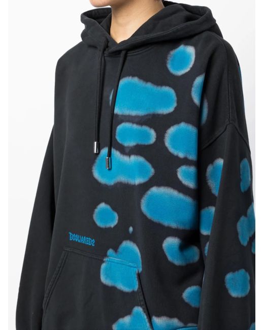DSquared² Black Asymmetric Slouchy Hoodie