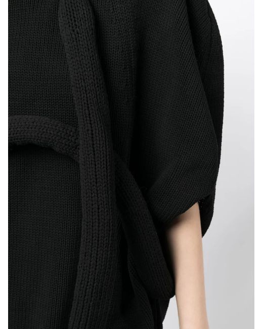 Comme des Garçons Black Appliqué-Detail Chunky-Knit Jumper