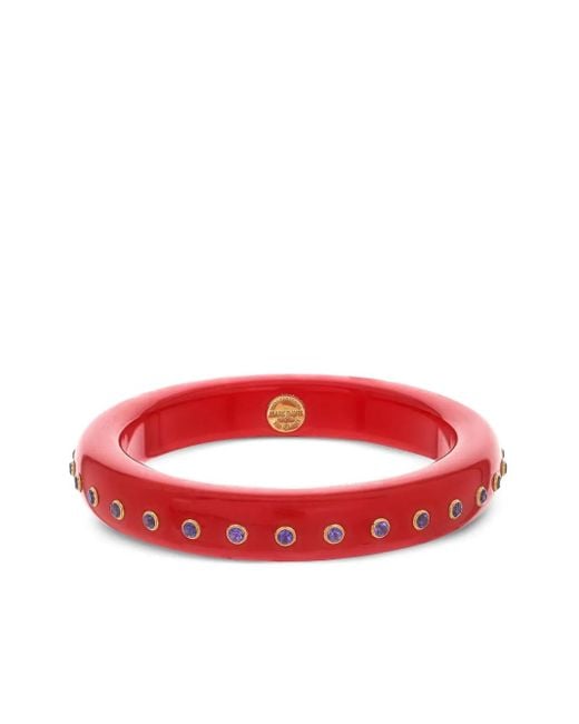 Mark Davis Red 18K Amethyst Bakelite Bangle