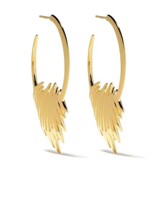 Shaun Leane Metallic Quill Hoop Earrings