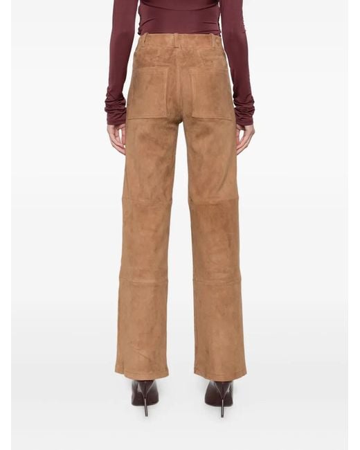 Arma White Panelled Suede Trousers