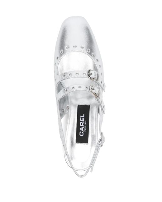 CAREL PARIS White Queen Ballet Flats