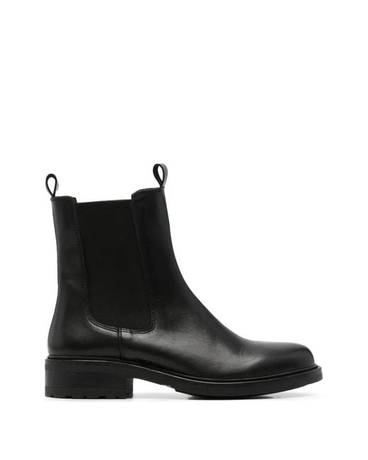 SERGIO MORETTI FIRENZE Black Elasticated-Panel Pull-Tab Ankle Boots