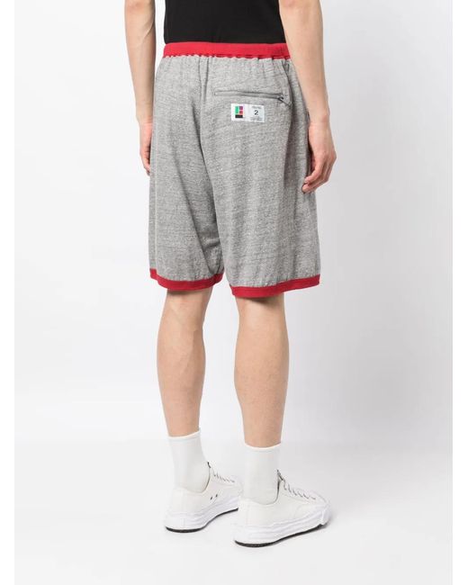 Undercover Gray Elasticated-Waist Cotton Track Shorts for men