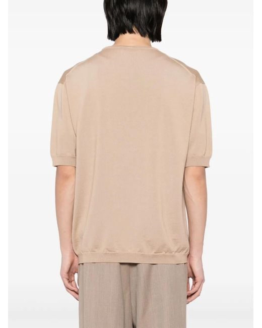 Lardini Natural Short-Sleeved Jumper for men