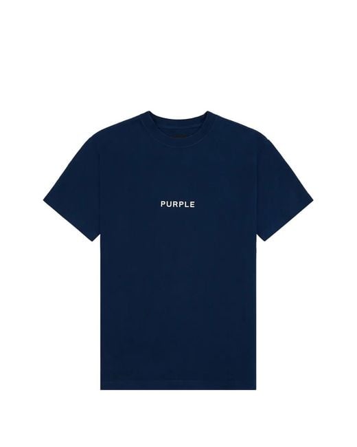 Purple Brand Blue Logo-Print T-Shirt for men