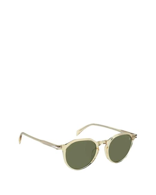 David Beckham Green Lunettes De Soleil À Monture Ronde for men