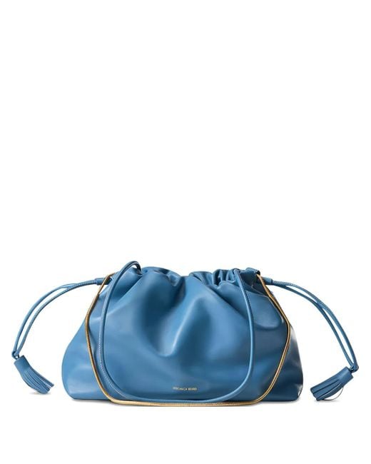 Veronica Beard Blue Stash Tassel-Detail Drawstring Shoulder Bag
