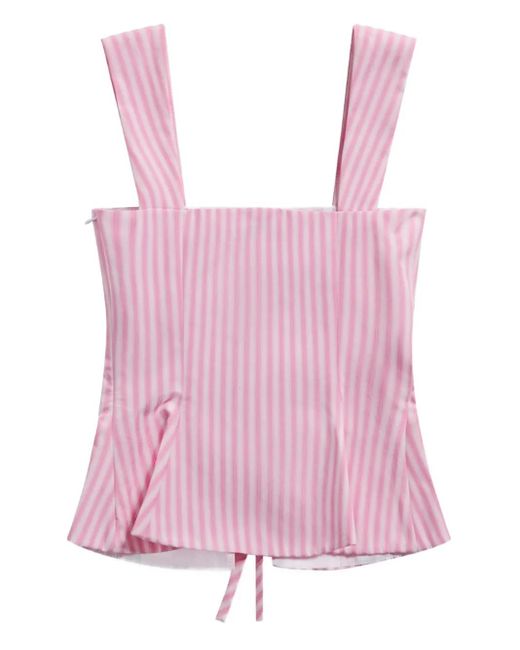 Top estilo corsé a rayas Area de color Pink