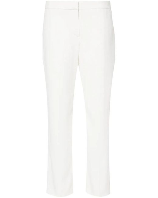 McQueen White Crepe Cigarette Trousers