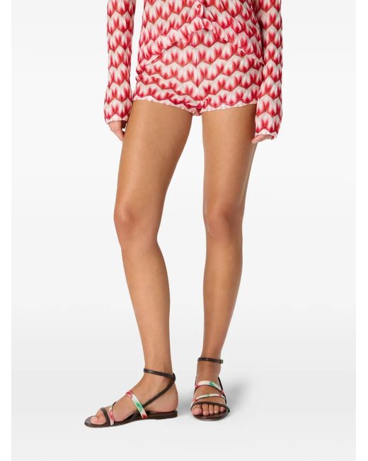 Missoni Red Floral-Patterned Beach Shorts