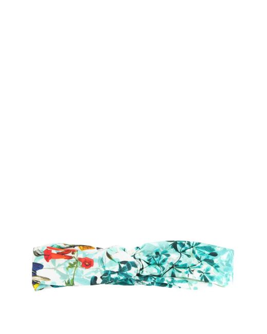 Lygia &amp; Nanny Botanical-Print Twisted Headband in Green | Lyst UK