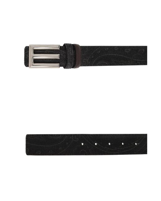 Etro Black Logo-Buckle Belt for men