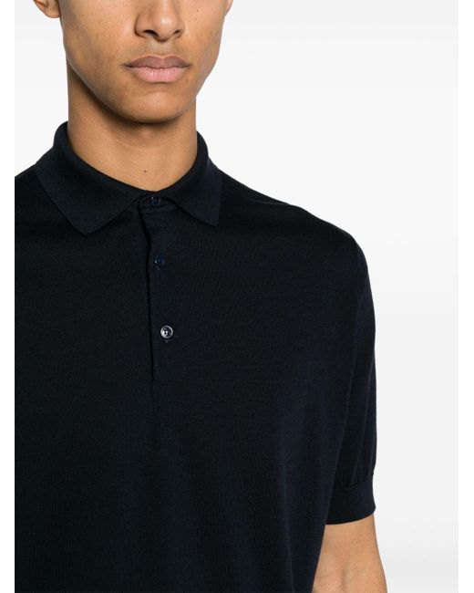 Lardini Poloshirt Met Geborduurd Logo in het Black voor heren