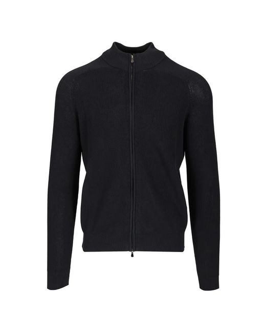 Al Duca D'aosta Blue Zip-Up Cardigan for men