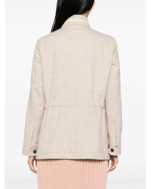 N.Peal Cashmere Avola Herringbone ジャケット Natural