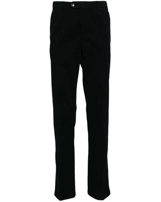 Canali Black Gabardine Slim-Fit Chino Pants for men