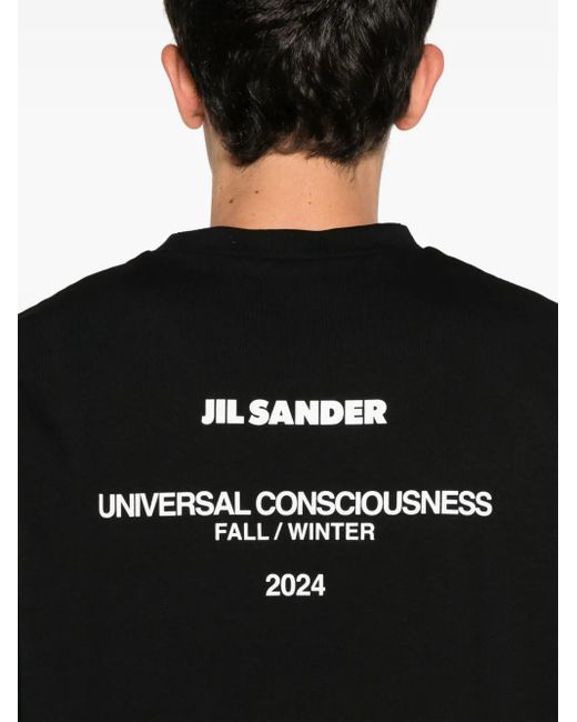 Jil Sander Black Logo-Print Layered T-Shirt for men