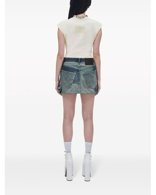 Marc Jacobs Blue Patchwork Denim Miniskirt