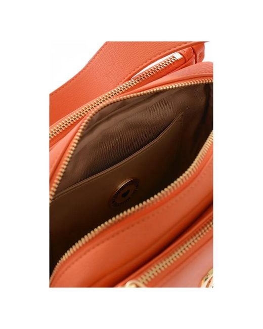 Love Moschino Orange Logo-Plaque Shoulder Bag