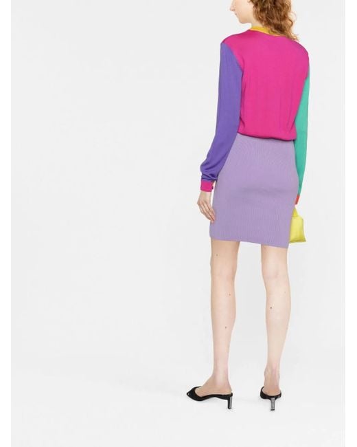 Moschino Pink Intarsia Logo-Knit Sweater Dress