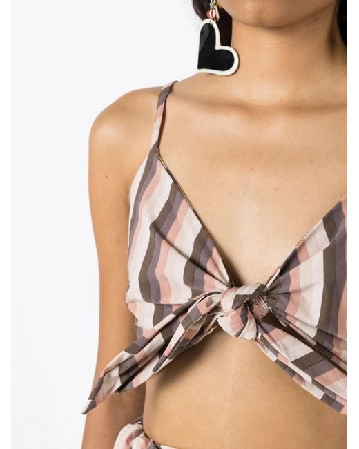 Amir Slama Pink Striped Crop Top